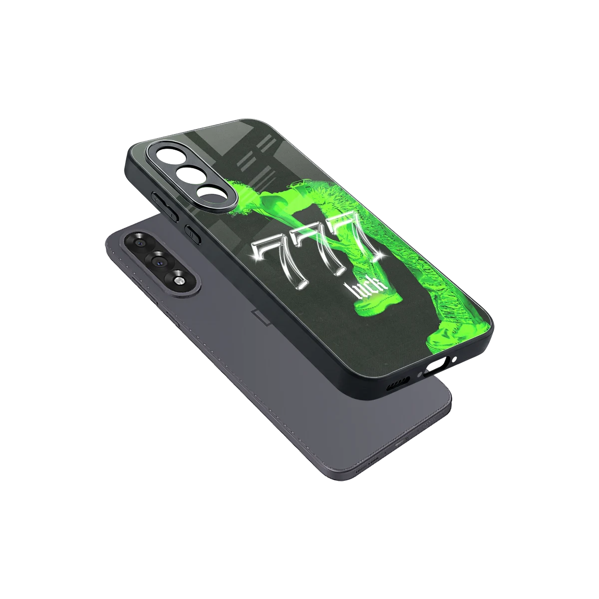 777 Luck sleek oneplus nord 5 cover with tempered glass back and TPU edges