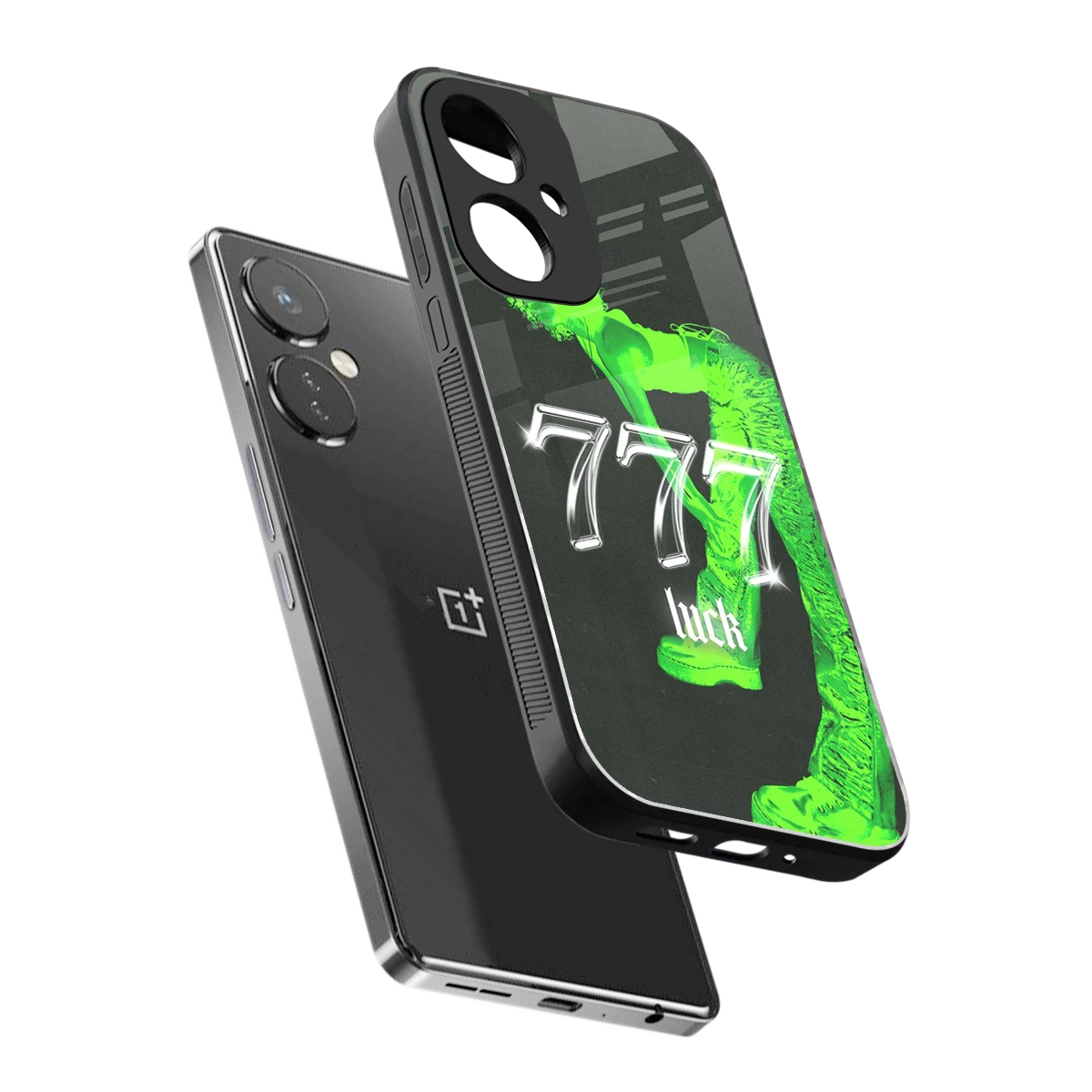 777 Luck sleek oneplus nord ce 3 cover with tempered glass back and TPU edges
