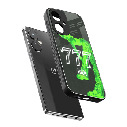 777 Luck sleek oneplus nord ce 3 cover with tempered glass back and TPU edges