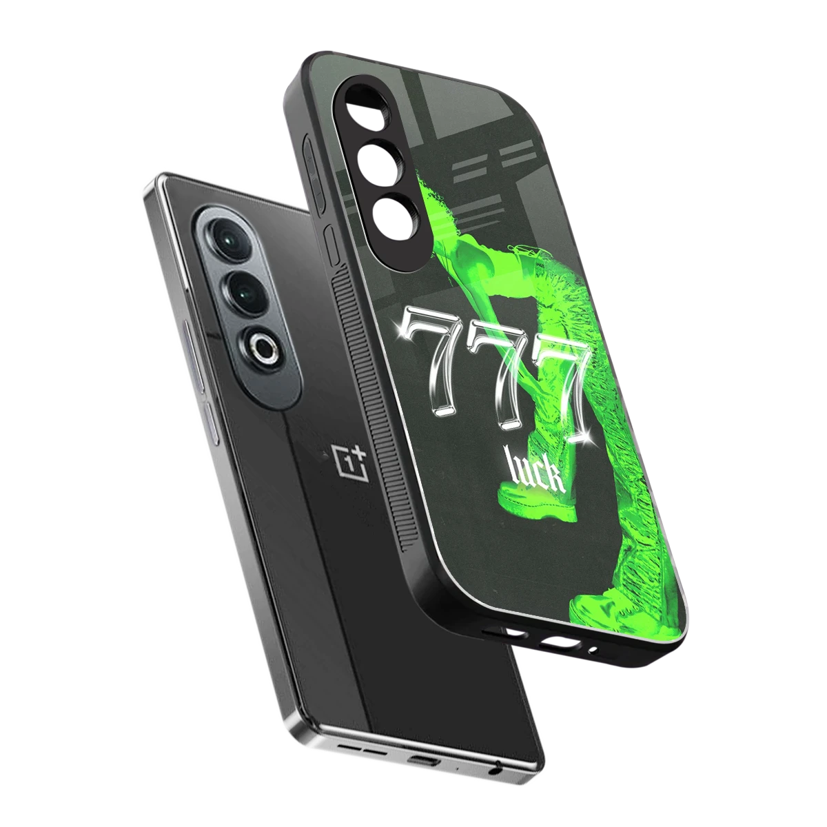 777 Luck sleek oneplus nord ce 4 cover with tempered glass back and TPU edges