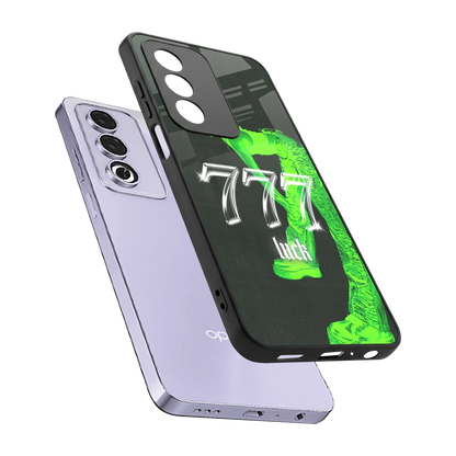 777 Luck sleek oppo a3 pro cover with tempered glass back and TPU edges