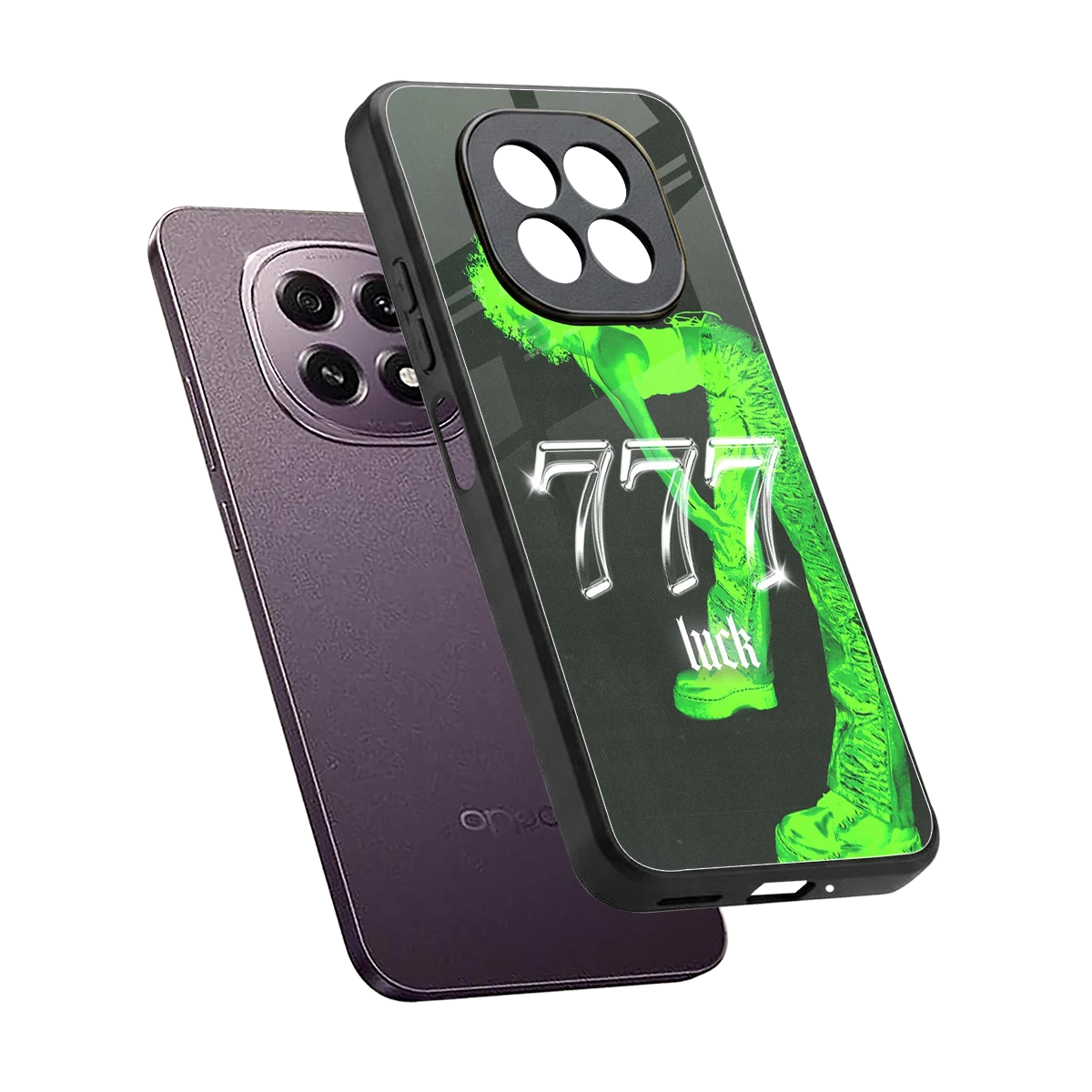 777 Luck sleek oppo f29 5g cover with tempered glass back and TPU edges