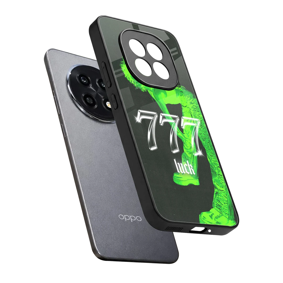 777 Luck sleek oppo f29 pro 5g cover with tempered glass back and TPU edges
