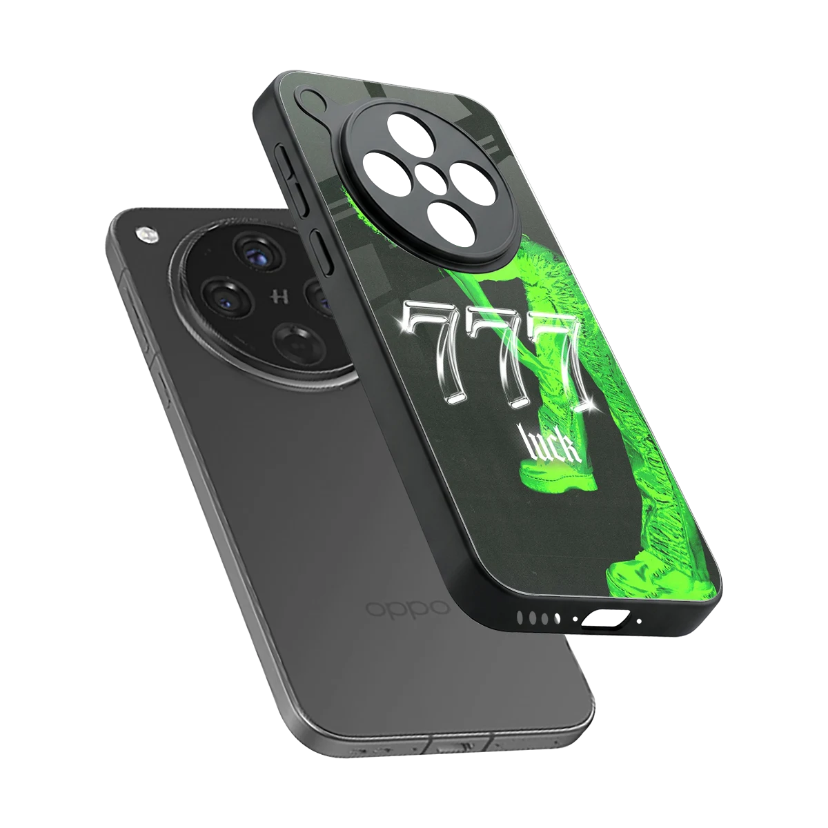 777 Luck sleek oppo find x8 cover with tempered glass back and TPU edges