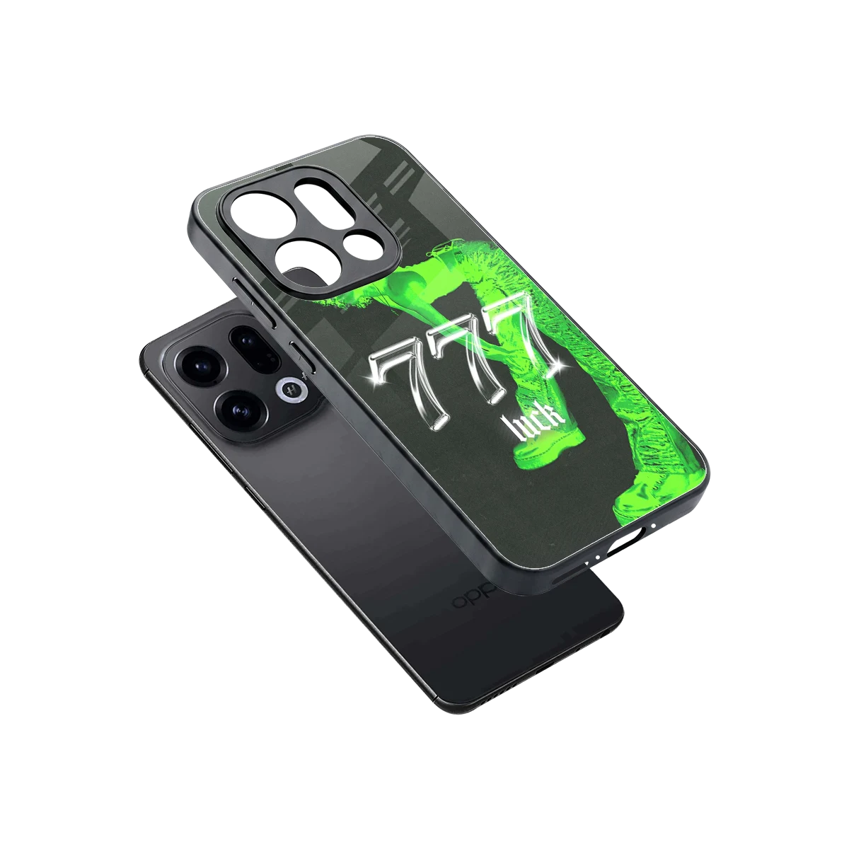 777 Luck sleek oppo find x9 cover with tempered glass back and TPU edges