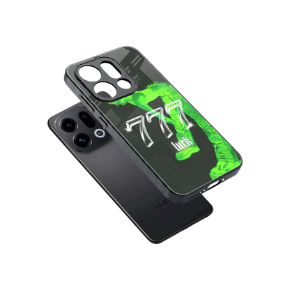 777 Luck sleek oppo find x9 cover with tempered glass back and TPU edges