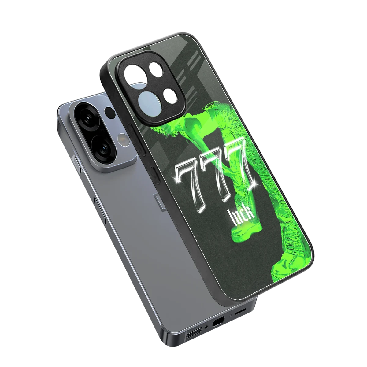 777 Luck sleek oppo k13 5g cover with tempered glass back and TPU edges