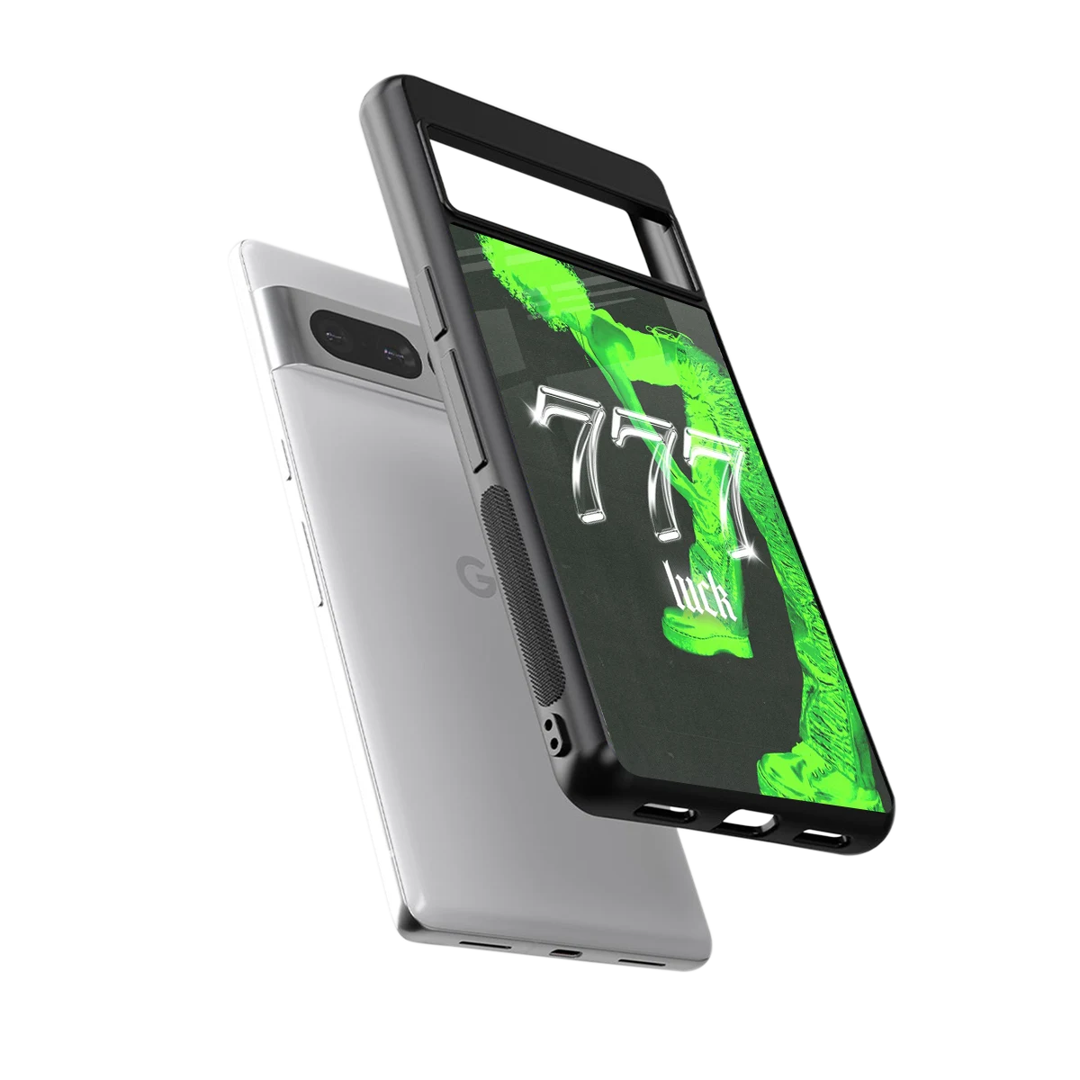 777 Luck sleek google pixel 7 pro cover with tempered glass back and TPU edges
