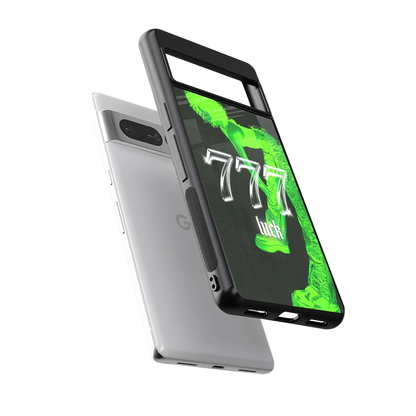 777 Luck sleek google pixel 7 pro cover with tempered glass back and TPU edges
