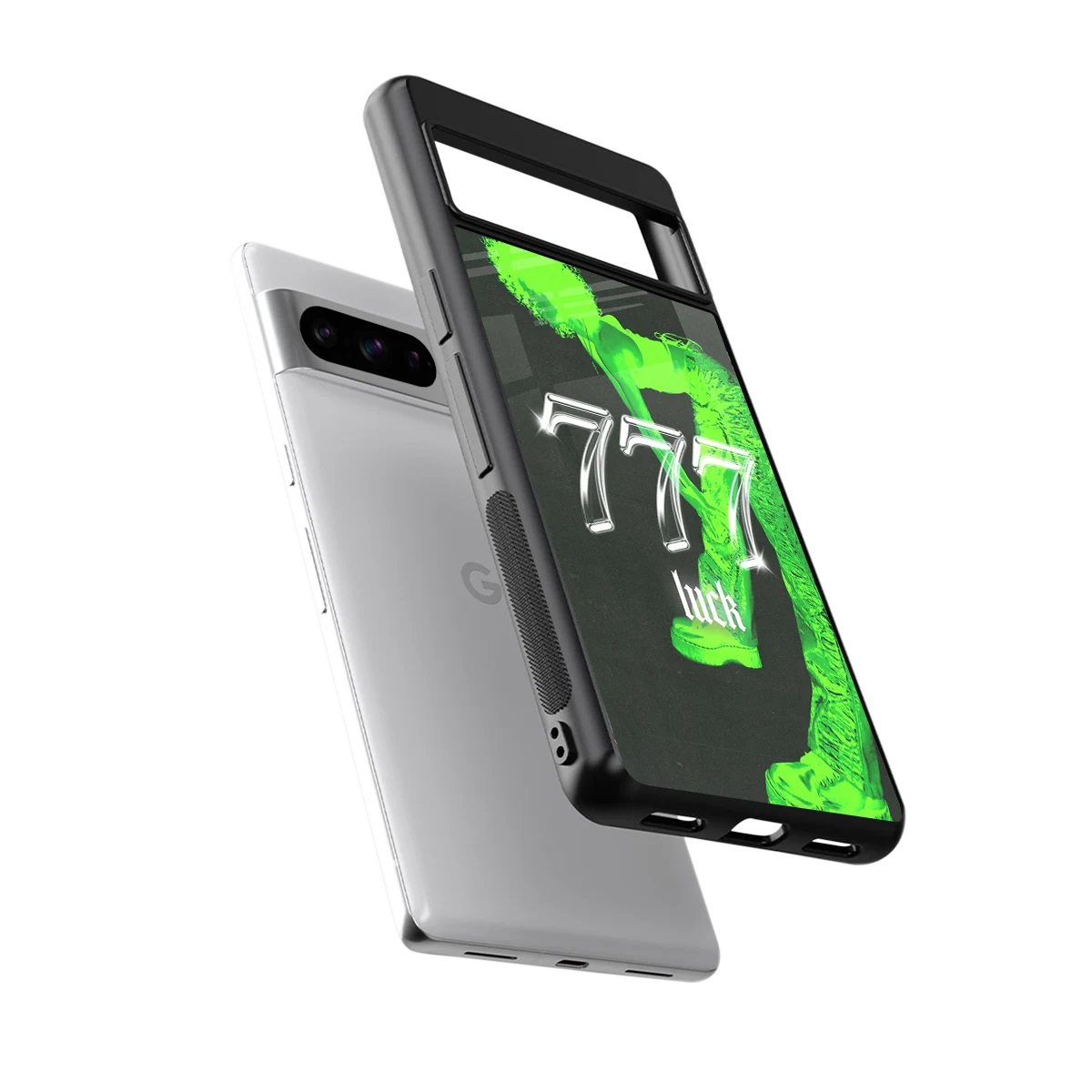 777 Luck sleek google pixel 8 pro cover with tempered glass back and TPU edges