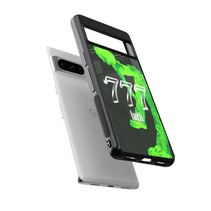 777 Luck sleek google pixel 8 pro cover with tempered glass back and TPU edges