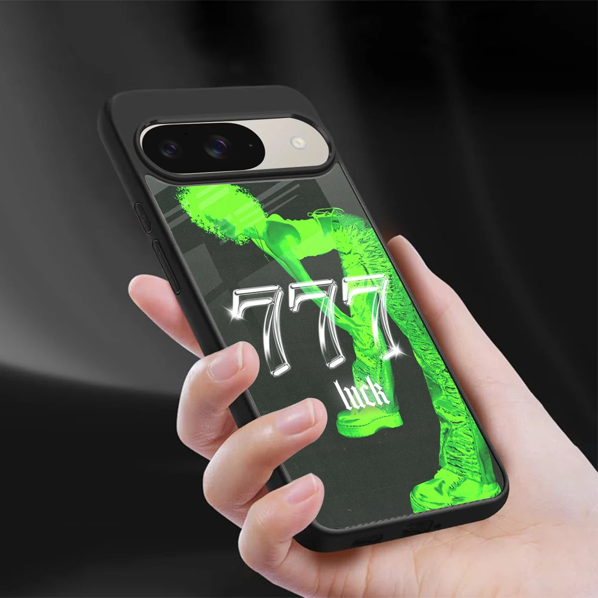 777 Luck sleek google pixel 9 cover with tempered glass back and TPU edges