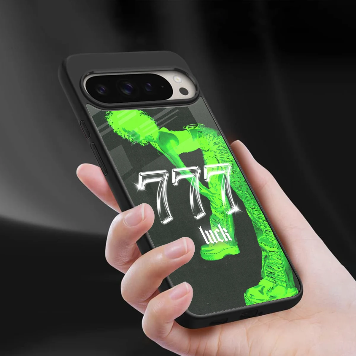 777 Luck sleek google pixel 9 pro cover with tempered glass back and TPU edges
