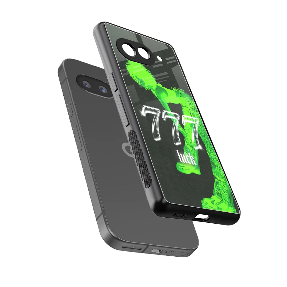 777 Luck sleek google pixel 10a cover with tempered glass back and TPU edges