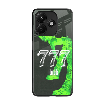 777 Luck back phone cover | glass case for redmi 12 5g
