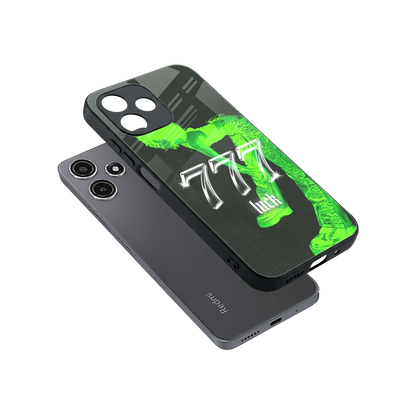 777 Luck sleek redmi 12 5g cover with tempered glass back and TPU edges