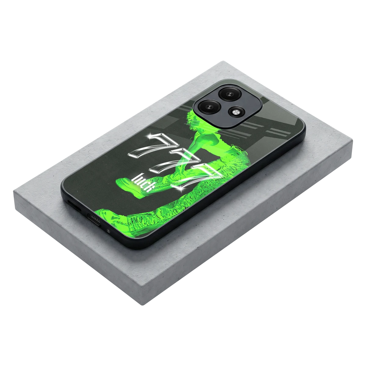 777 Luck stylish phone case for redmi 12 5g | glossy glass and slim fit