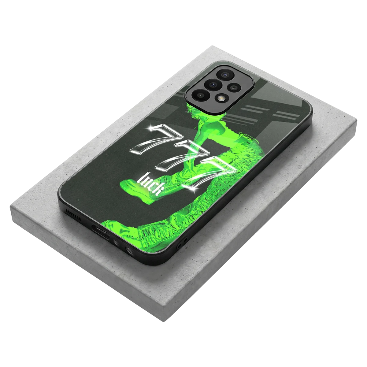 777 Luck stylish phone case for samsung galaxy a23 | glossy glass and slim fit