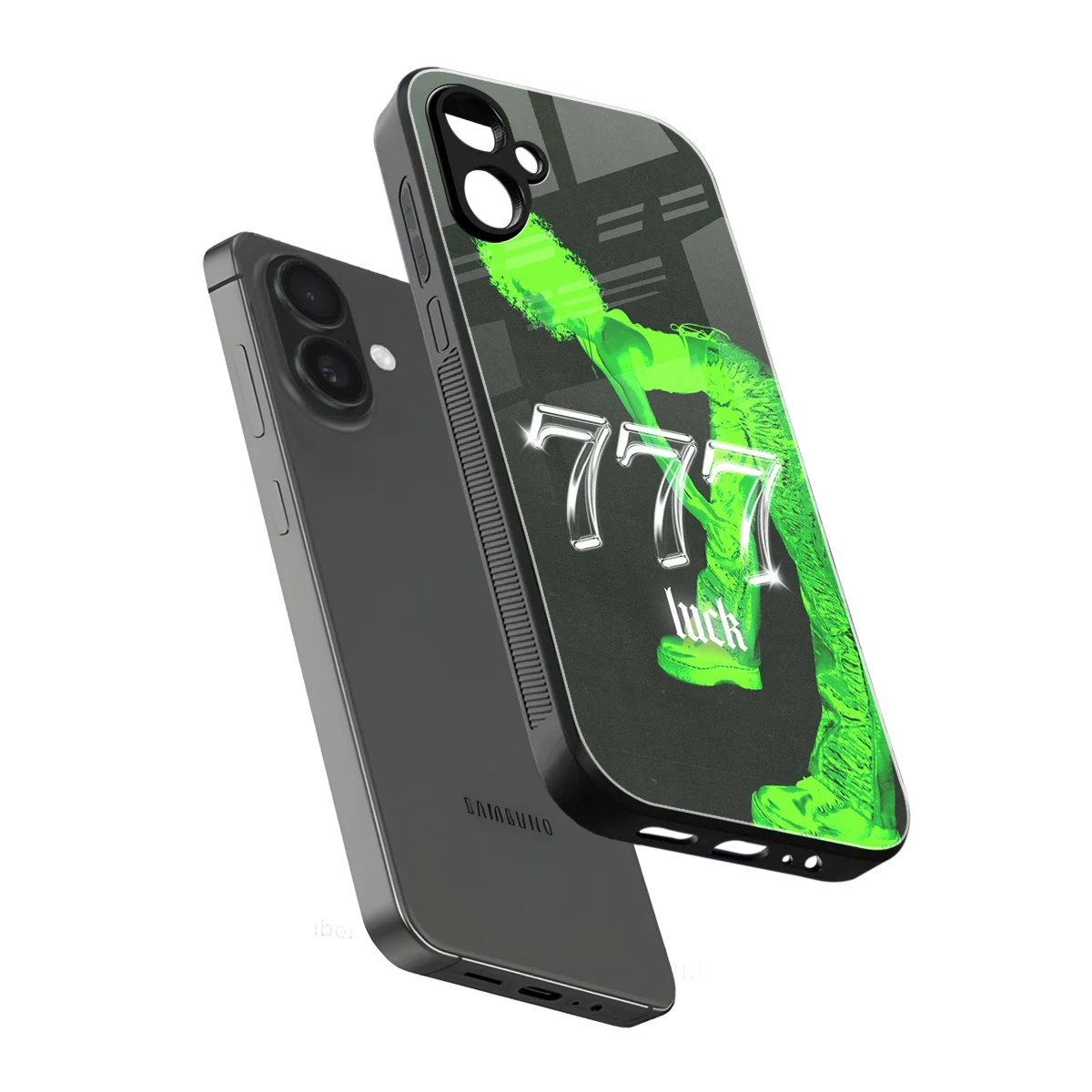 777 Luck sleek samsung galaxy a06 5g cover with tempered glass back and TPU edges