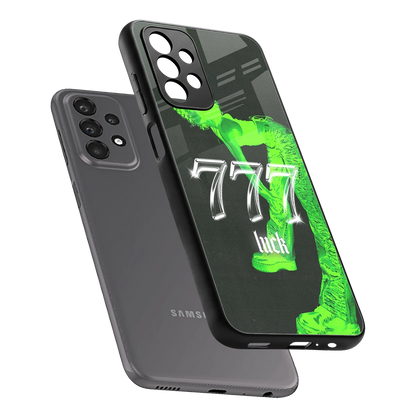 777 Luck sleek samsung galaxy a23 cover with tempered glass back and TPU edges
