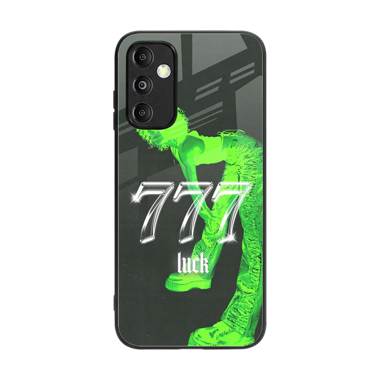 777 Luck back phone cover | glass case for samsung galaxy m14 5g