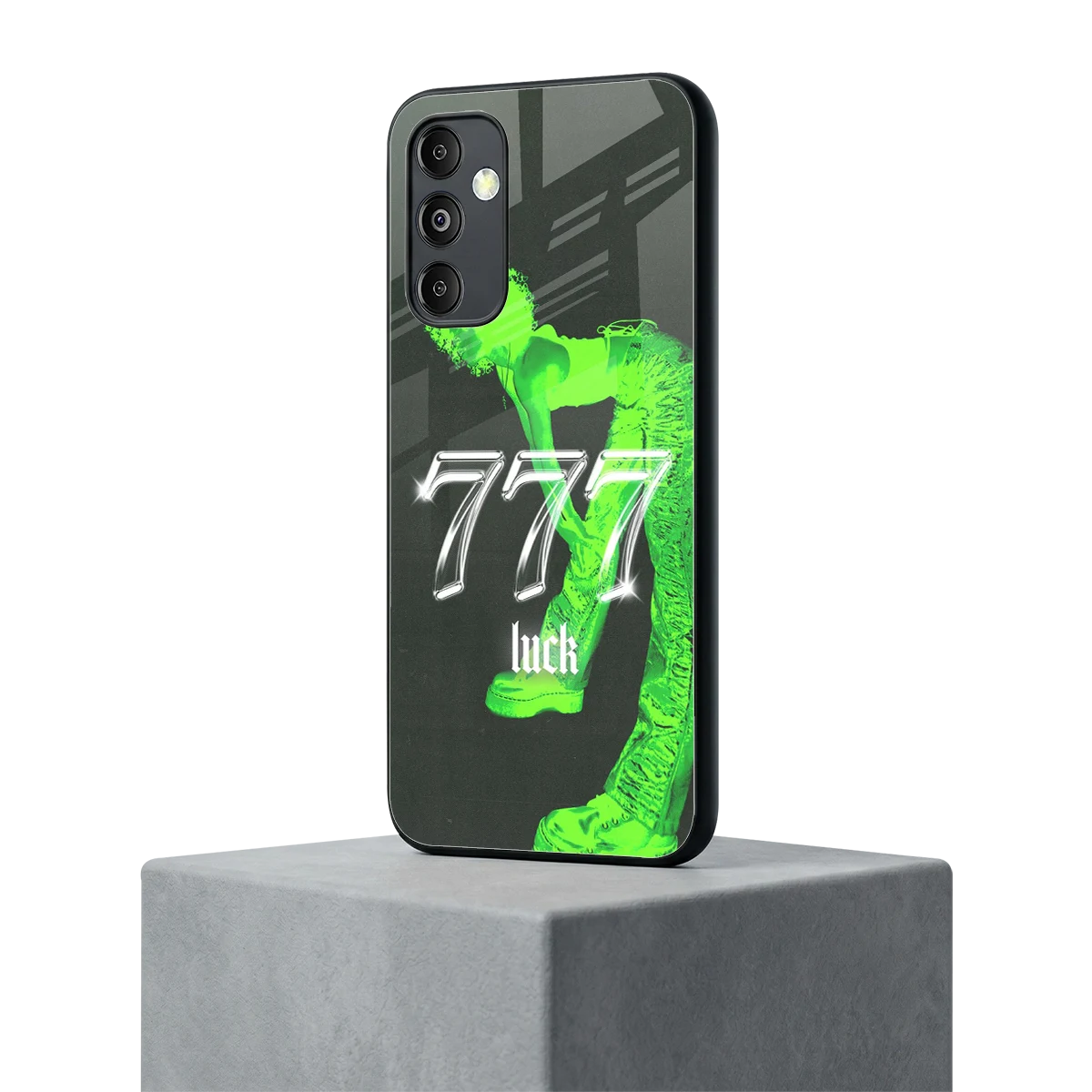 777 Luck samsung galaxy m14 5g mobile cover | shockproof glass phone case