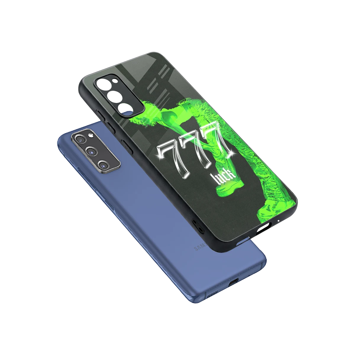 777 Luck sleek samsung galaxy s20 fe cover with tempered glass back and TPU edges