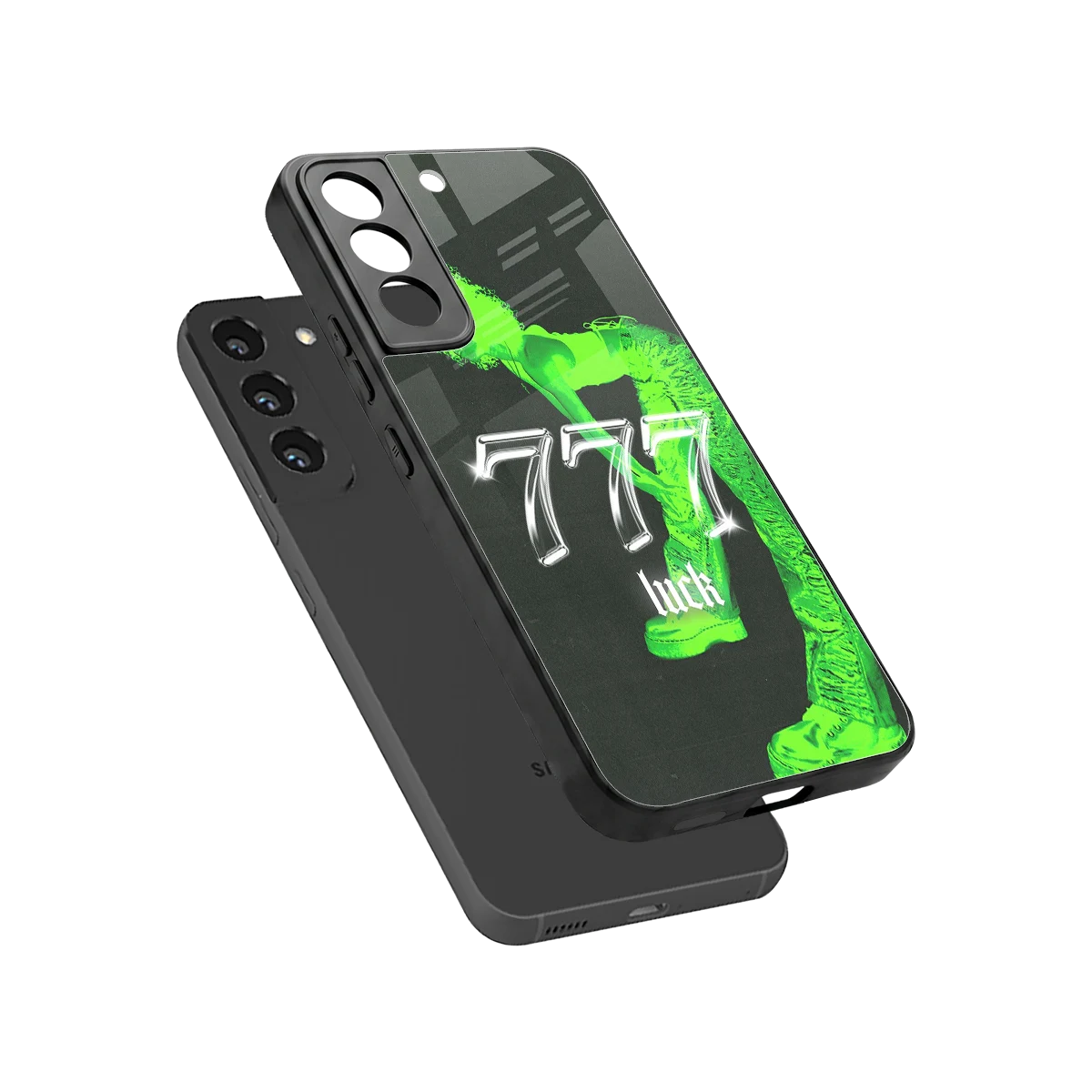 777 Luck sleek samsung galaxy s22 cover with tempered glass back and TPU edges
