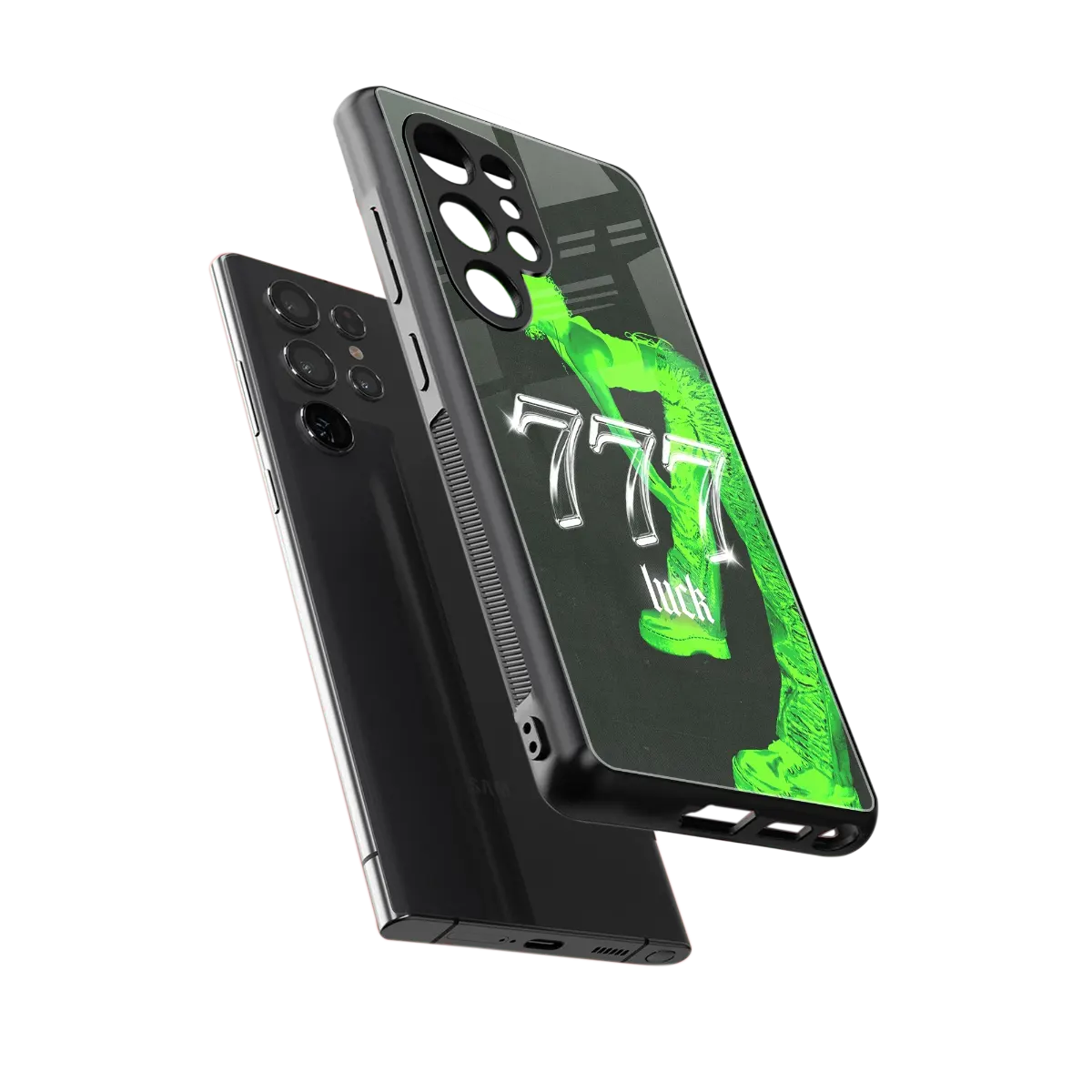 777 Luck sleek samsung galaxy s25 ultra cover with tempered glass back and TPU edges