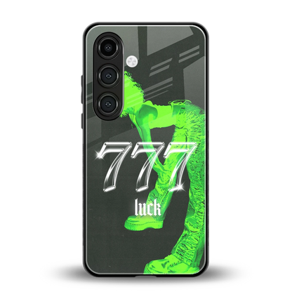 777 Luck back phone cover | glass case for samsung galaxy s25