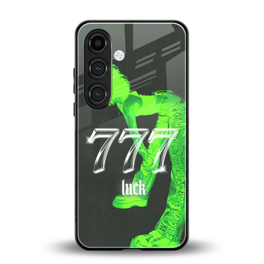 777 Luck back phone cover | glass case for samsung galaxy s24 fe