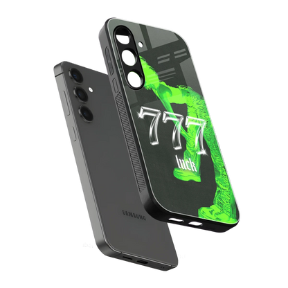 777 Luck sleek samsung galaxy s25 cover with tempered glass back and TPU edges