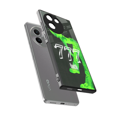 777 Luck sleek vivo v30e cover with tempered glass back and TPU edges