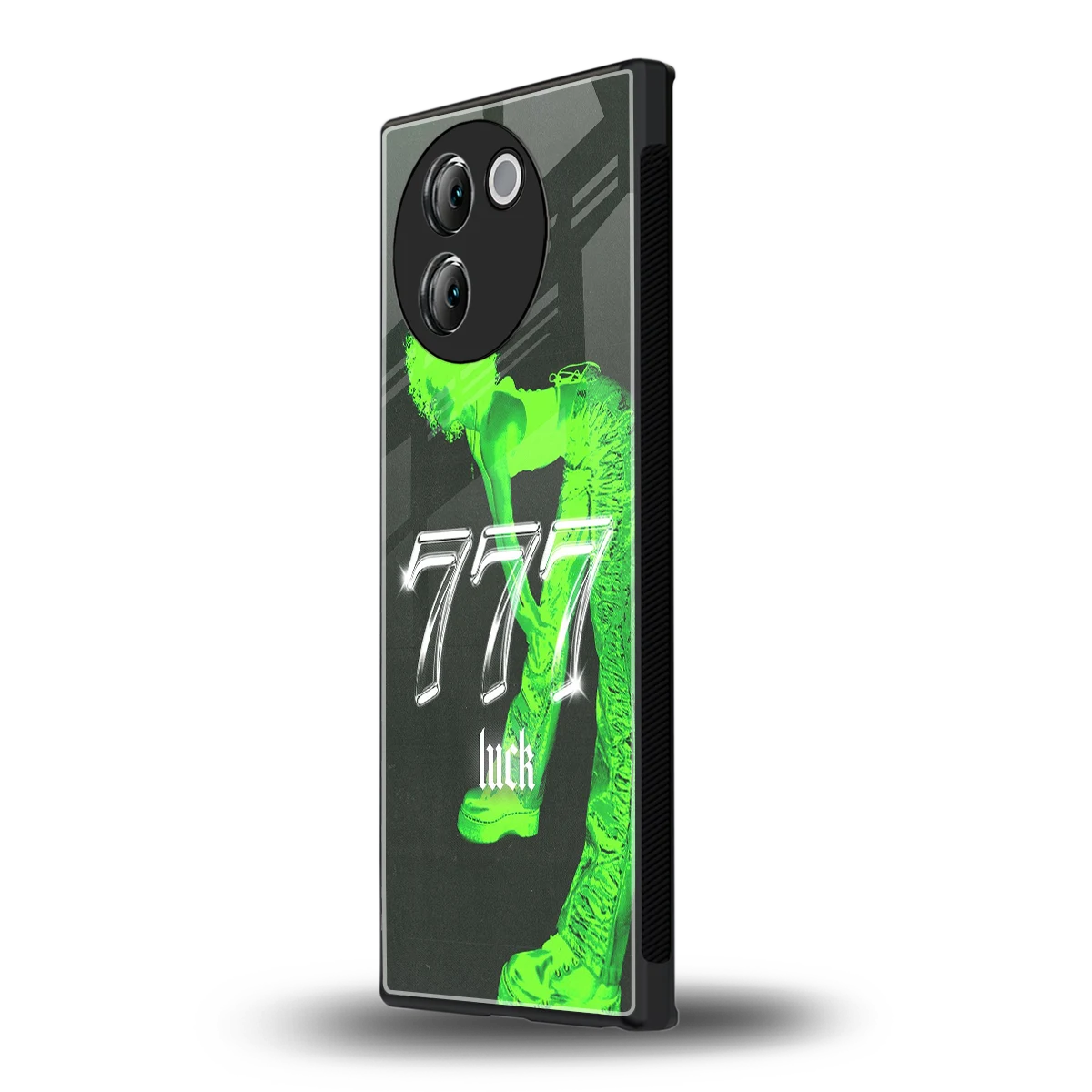 777 Luck vivo v30e mobile cover | shockproof glass phone case
