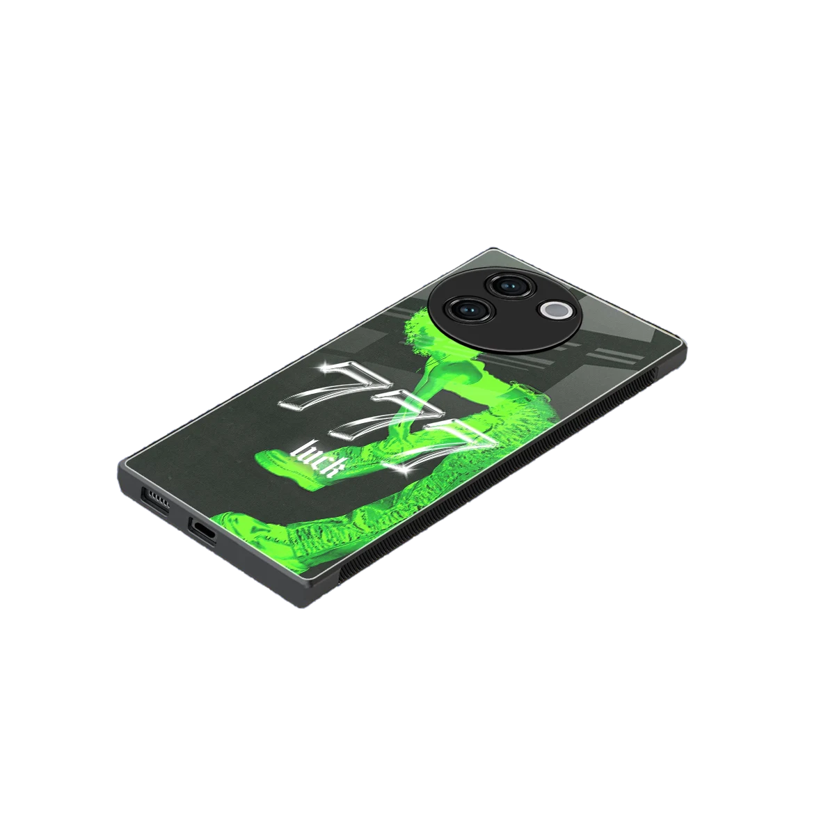 777 Luck stylish phone case for vivo v30e | glossy glass and slim fit