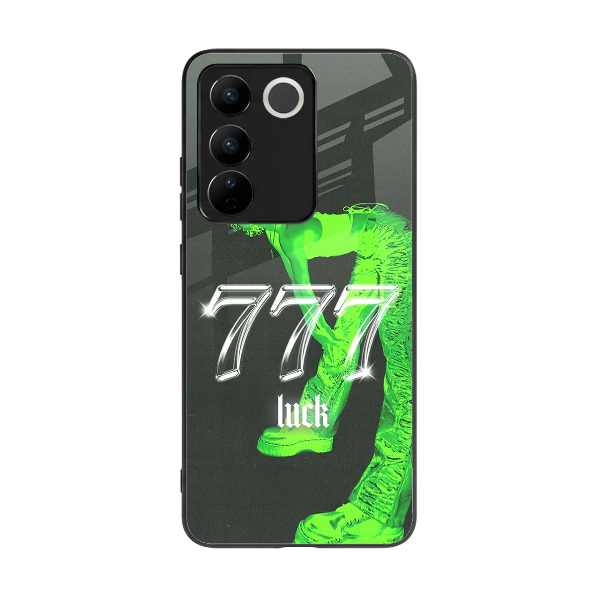 777 Luck back phone cover | glass case for vivo v27 5g