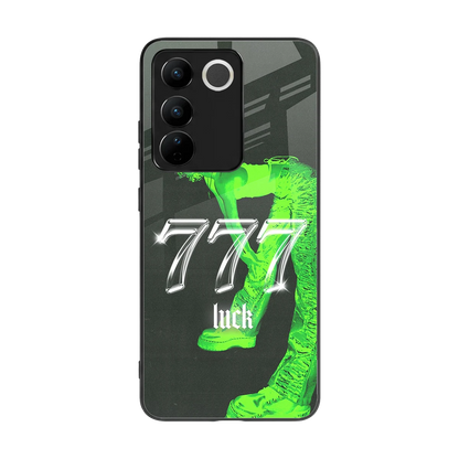 777 Luck back phone cover | glass case for vivo v27 5g