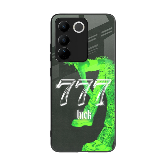 777 Luck back phone cover | glass case for vivo v27 5g