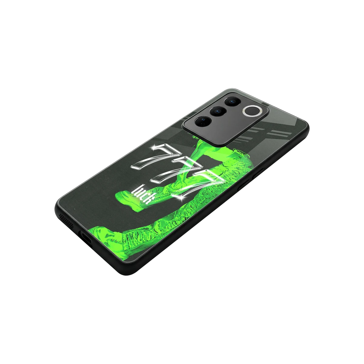 777 Luck stylish phone case for vivo v27 5g | glossy glass and slim fit