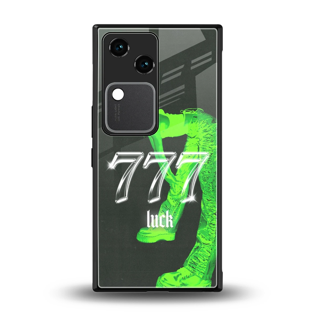 777 Luck back phone cover | glass case for vivo v30