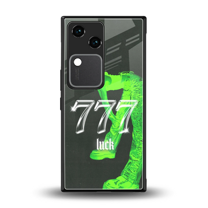 777 Luck back phone cover | glass case for vivo v30