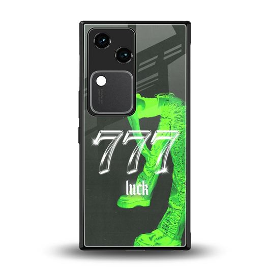777 Luck back phone cover | glass case for vivo v30