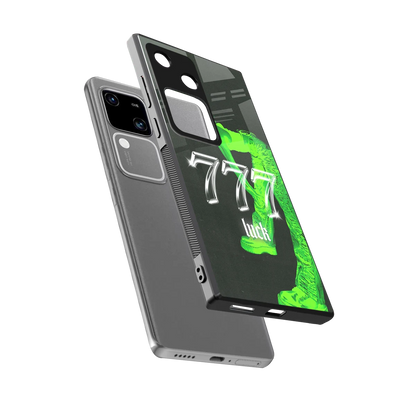 777 Luck sleek vivo v30 cover with tempered glass back and TPU edges