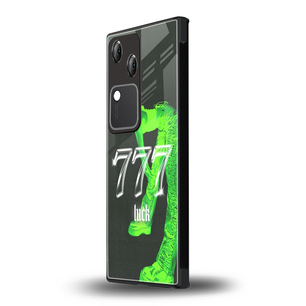 777 Luck vivo v30 mobile cover | shockproof glass phone case