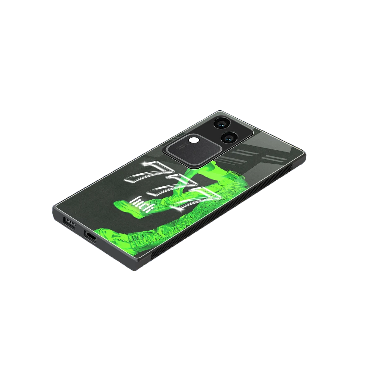 777 Luck stylish phone case for vivo v30 | glossy glass and slim fit