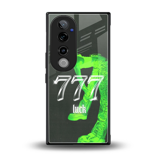 777 Luck back phone cover | glass case for vivo v40 pro