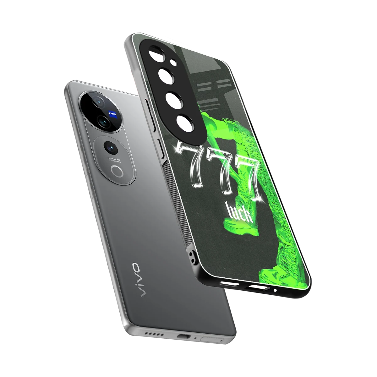 777 Luck sleek vivo v40 pro cover with tempered glass back and TPU edges