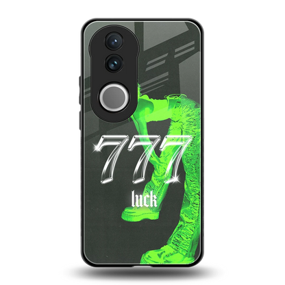 777 Luck back phone cover | glass case for vivo v50