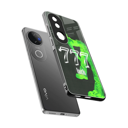 777 Luck sleek vivo v50 cover with tempered glass back and TPU edges
