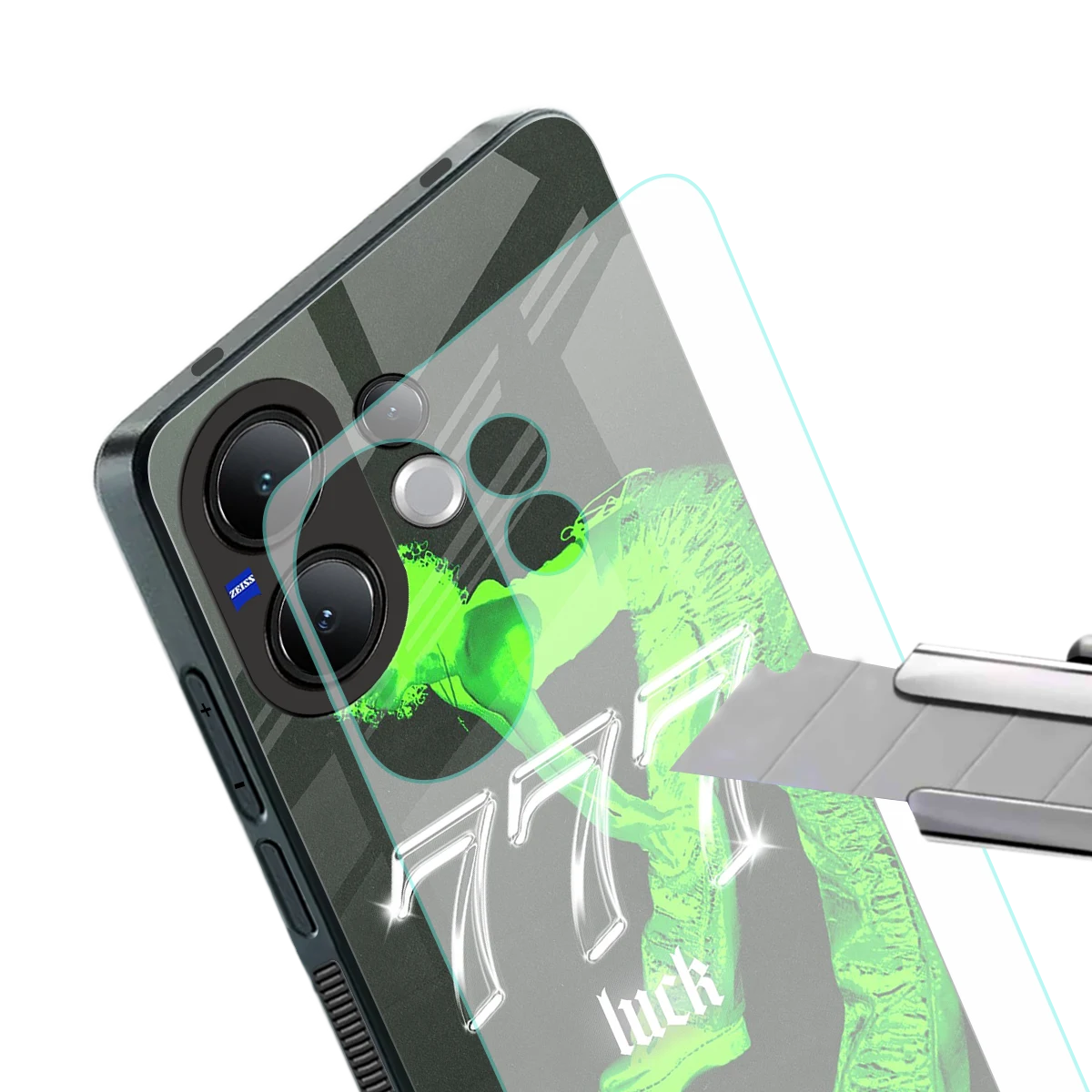 777 Luck stylish phone case for vivo v60 | glossy glass and slim fit